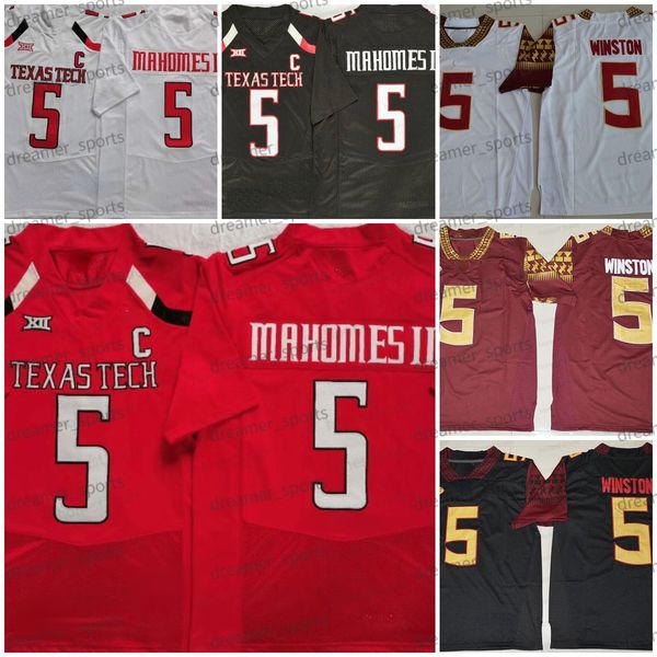 

ncaa 5 jameis winston college football jersey black 5 patrick mahomes ii texas tech red white mens jerseys