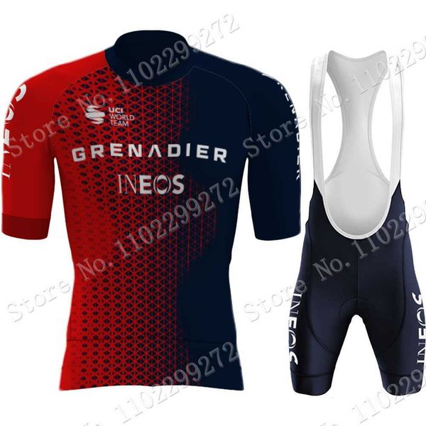 

cycling jersey sets 2023 ineos grenadier team cycling jersey set short sleeve red clothing road bike shirts suit bicycle ropa ciclismo mail, Black;red