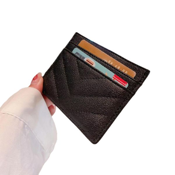 

designer bags card holders caviar woman mini wallet designers pure color leather pebble texture luxury black wallet with box y2210002, Brown;gray