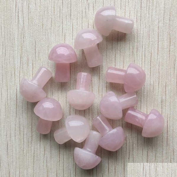 

stone fashion natural rose quartz stone leaf plant mushroom shape ornaments no hole pendants for jewelry making drop delivery 2022 bde dh0io, Black