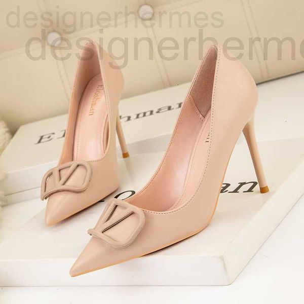 

dress shoes designer 323-5 style fashion banquet high heels women's shoes thin shallow mouth pointed metal buckle simple single 36fn, Black