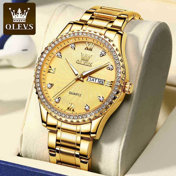 

2022 new automatic men's calendar waterproof luminous watch, Slivery;brown