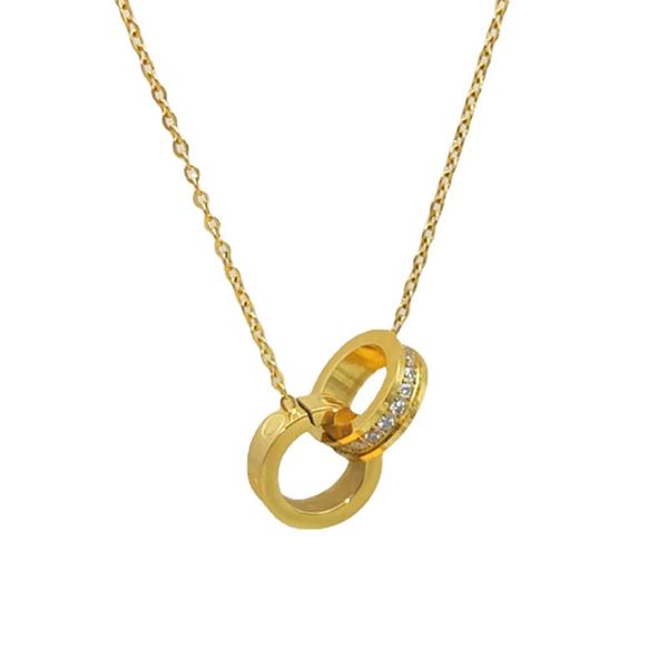 

designer luxury necklace diamond necklaces for woman thanksgiving day party gift fashion pendants charms double ring connect wedding jewelry, Silver