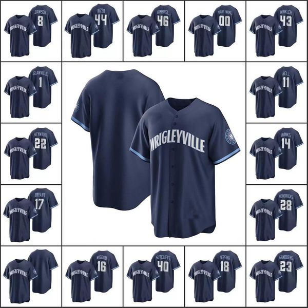 

chicago city connect baseball jerseys suzuki seiya marcus stroman ryne sandberg nico hoerner patrick wisdom ian happ contreras david bote ky, Black