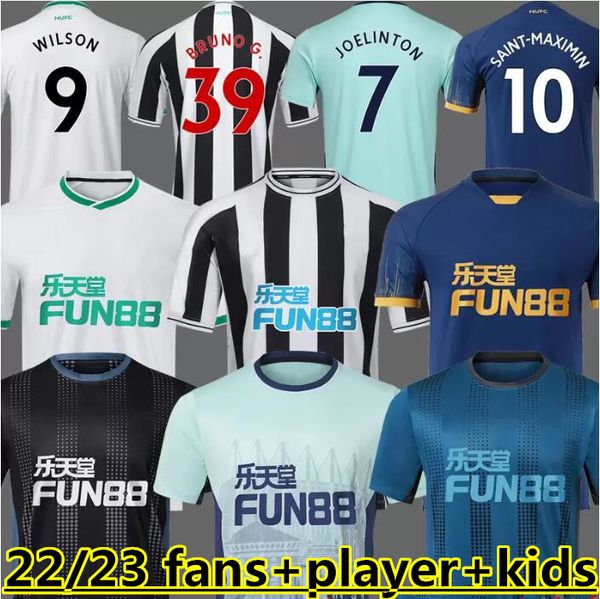 

22 23 newcastle soccer jerseys bruno g. joelinton isak 2022 2023 nufc fans player version united maximin wilson almiron football shirt mens, Black;yellow