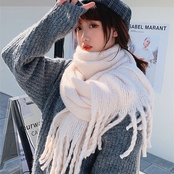 

scarves imitation cashmere women scarf winter preppy style solid hairy scarve pashmina tassel mujer female foulard bufanda wrap shawls 22101, Blue;gray