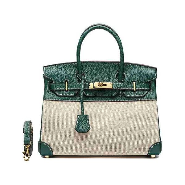 

luxury bags designer handbags herme 2022 color matching leather women's handbag head leather bag fashion versatile one shoulder slant s