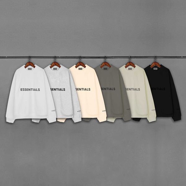 

classic trendy hoodies sweatshirts essential fear multi thread raglan sleeve letter round neck sweater top, Black