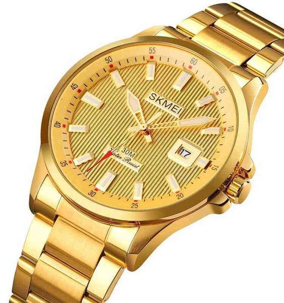 

skmei brand watch 1654 gold stainls steel reloj original wrist watch minimalist luxury quartz watch men, Slivery;brown