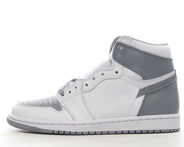 

jumpman 1 high og basketball shoes sports sneaker white grey with box 'stealth jumpman1shoes