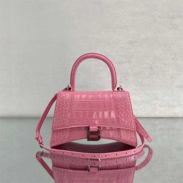 

designer handbag balenciga leather women's bag 2022 early spring fashion versatile b home crocodile hourglass messenger b-shaped portab