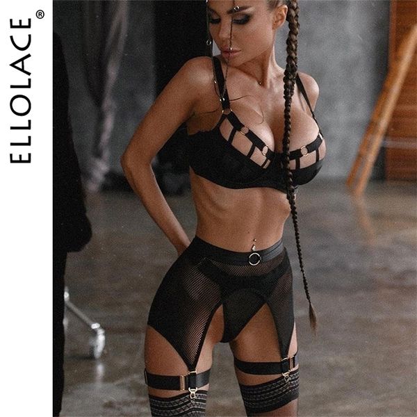 

set ellolace lingerie luxury hollow out exotic sets with garters half cup see through transparent bra underwear women set 221010, Red;black