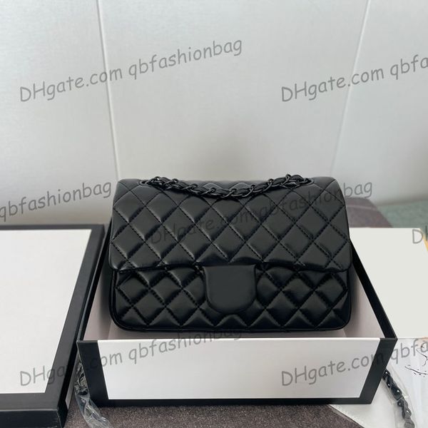 

designer channel bags for women black cc handbag leather chain slant shoulder clutch flap totes bag double letters solid hasp waist square s