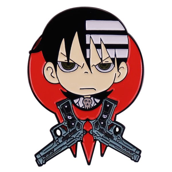 

anime soul eater death the kid enamel pin brooch badge backpack collar pins hat jewelry accessories manga boy, Blue