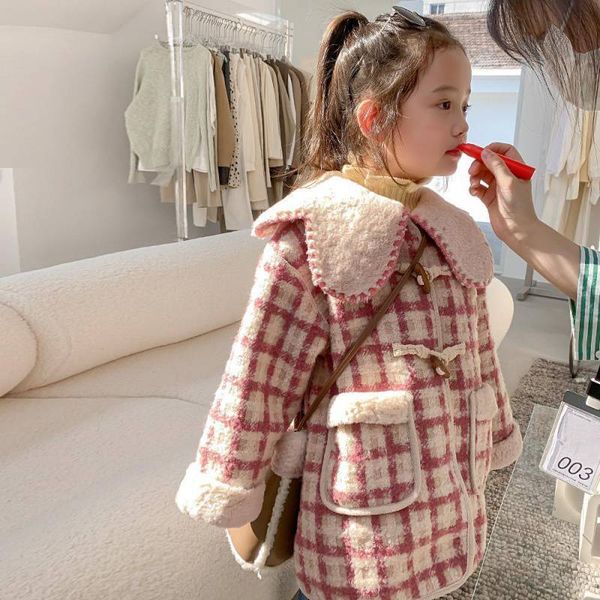 

jackets girls kids coat jacket overcoat cotton vintage warm plus thicken velvet winter sports teenager school children s clothing 221010, Blue;gray