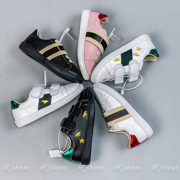 

kids casual sneakers running shoe fashion girls desiganer bee trainers boy chidren sneaker black white pink with box size 25-35