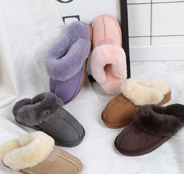 

winter fur mens wool slippers slide women men slides slipper scuffs luxury sandals keep warm cotton fabric plush, Black