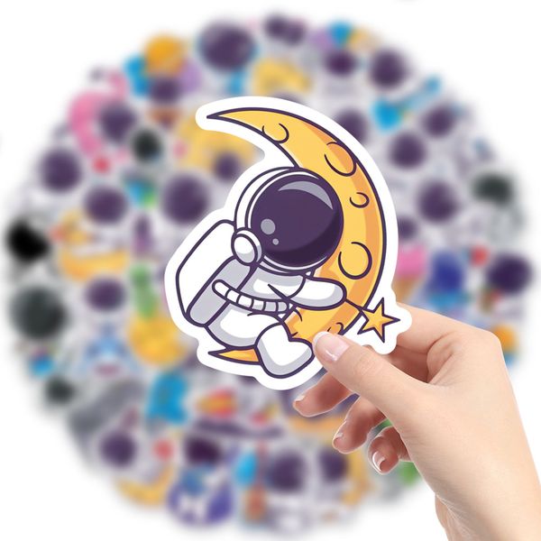 

50pcs funny space astronaut stickers non-random for car bike luggage sticker lapskateboard motor water bottle snowboard wall decals kids gif