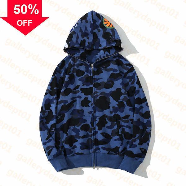 

shark sport hoodie mens designer hoodieswomens zip up hoodys camouflage glow pure clothes cotton sweatshirts luminous printing oversized, Black