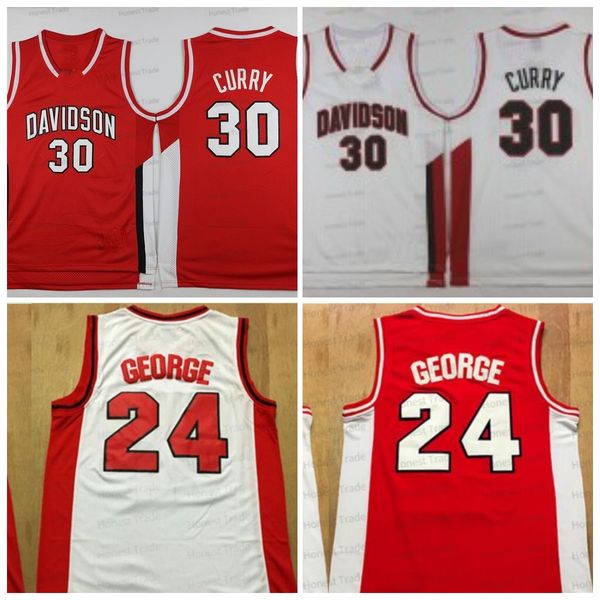 

ncaa 24 paul basketball jersey 30 stephen davidson high school curry white red college mens jerseys stitched, Black
