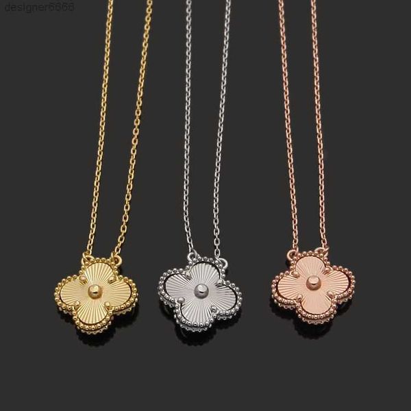 

luxury designer necklace four-leaf clover cleef s womens fashion 18k gold jewelry, Silver
