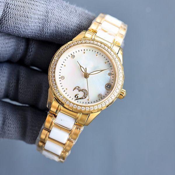 

women watch 33mm automatic mechanical watches sapphire wristwatches woman fashion designer wristwatch montre de luxe festival gift, Slivery;golden