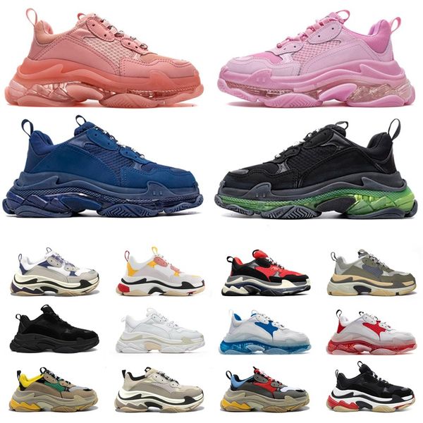 

triples s men women running casual shoes luxury platform sneakers black white beige teal blue bred red pink mens trainers jogiing walking fa