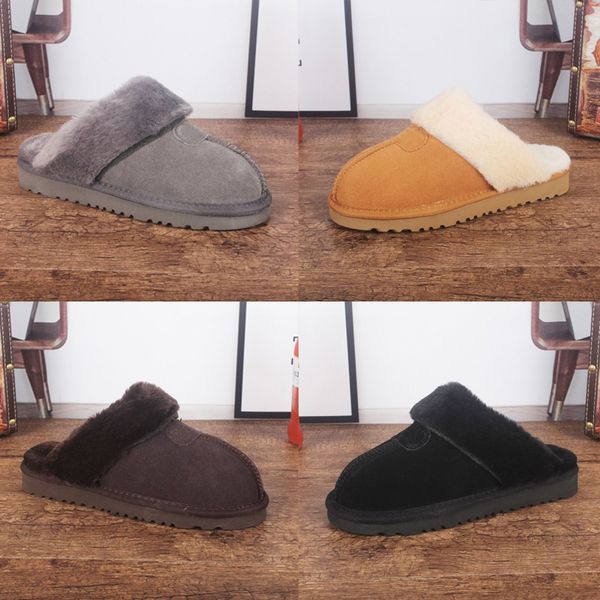 

men women designer slippers slides sandals flip flops classic winter keep warm scuffs cotton rubber fabric plush indoor mens slipper slide s, Black