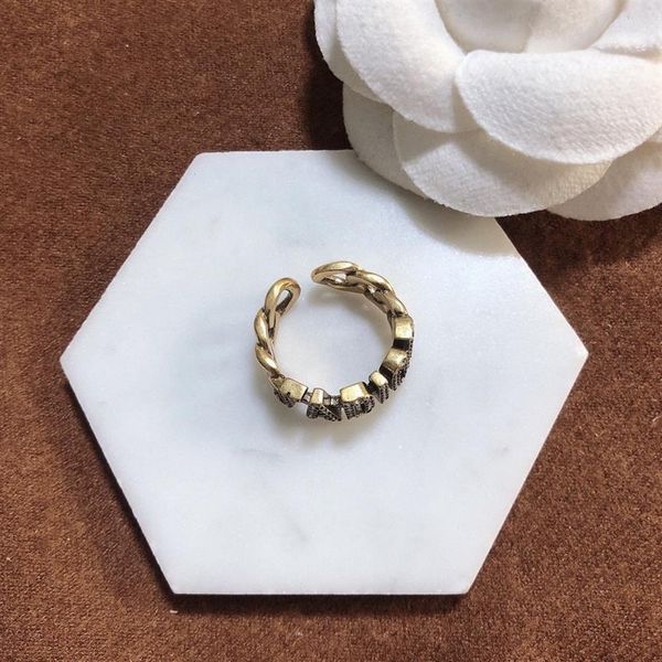 

selling ring for woman diamond shape rings brass letter charm ring fashion jewelry supply291n, Silver