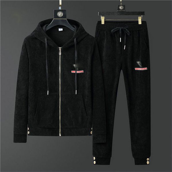 

mens tracksuit two pieces sets jackets long sleeves and pants with letters embroidery fashion style spring autumn outwear sports set jacket, Gray