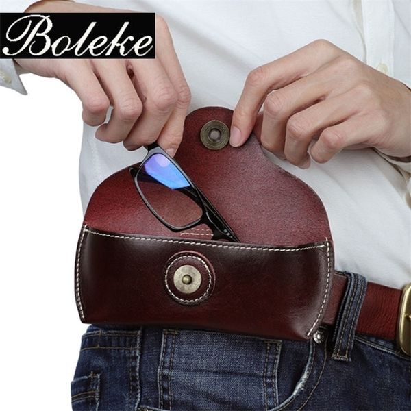 

sunglasses cases bags genuine leather glasses case box handmade hard waist bag women belt bag man belt pouch eyeglasses cases eyewear holder