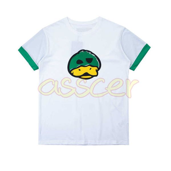 

high street mens t shirt womens summer duck print tees man short sleeve asian size s-xl, White;black