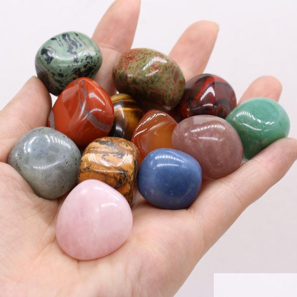 

stone polished loose chakra natural stone bead palm reiki healing quartz mineral crystals tumbled gemstones hand piece home decoratio dhf3o, Black