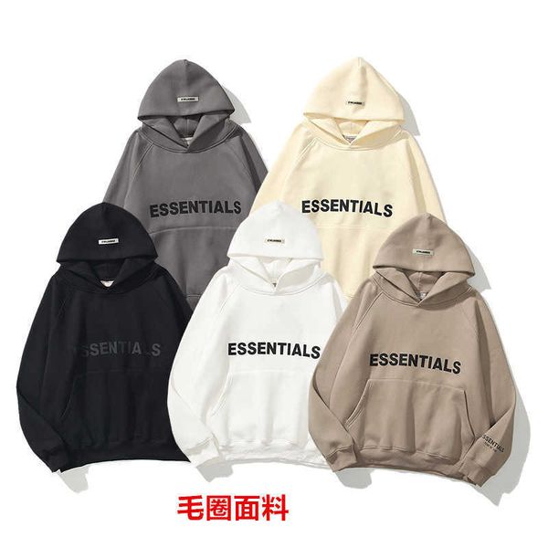 

designer mens womens hoodie essentialss sweatshirts winter sweaters trendy pasted letter hoodie men's and women's loose hip hop, Black
