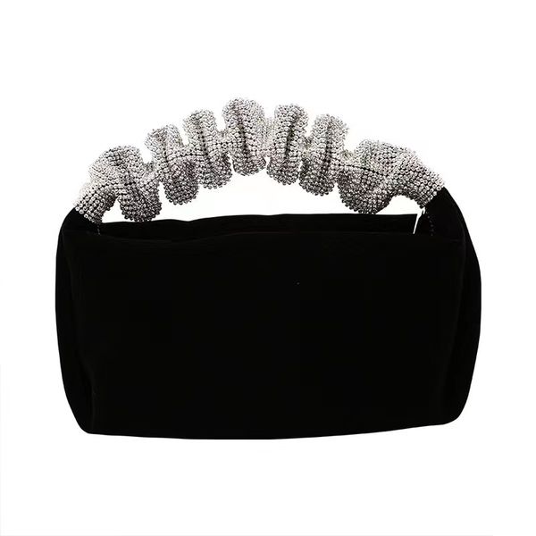 

designer woman bag socialite rhinestone fashion shoulder handbag versatile personality velvet with diamond temperament evening handbag