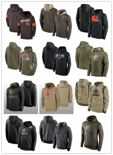 

football hoodie cleveland''browns''men salute to service crucial catch, Black;red