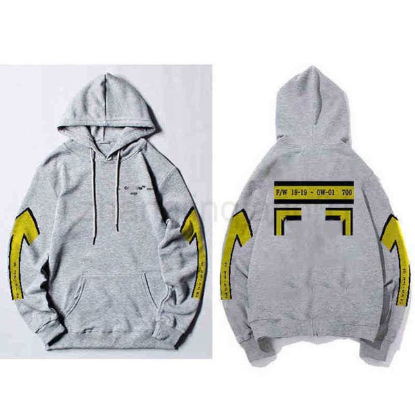 

men's hoodies zip up man off hoodie spring autumn clothing european american fashion loose mens and womens lovers oversized white black