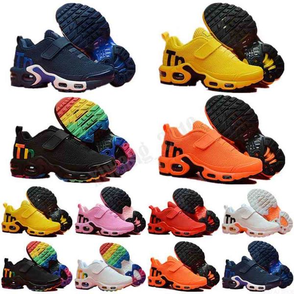 

dhl tn 2022 plus kpu magic button cushion trainer children running shoes boy girl young kid sport sneaker size 28-35261t0vxe, Black