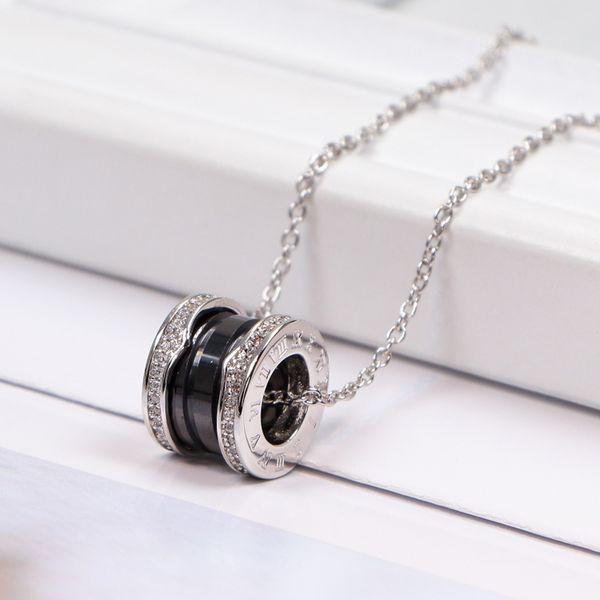 

fashion love necklace jewelry men women double ring full roman numerals two rows diamond necklaces octagonal screw cap necklace couple gift, Silver