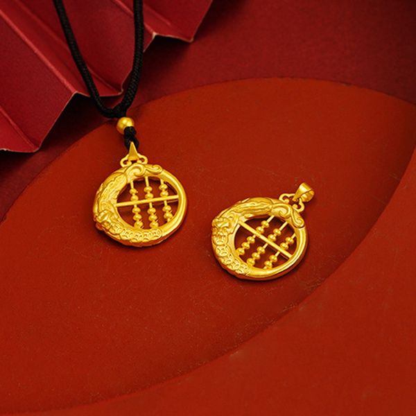 

round circle pendant chain for women girl exquisitive abacus necklace pendant fashion jewelry gift, Silver