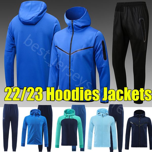 

22/23 lewandowski survetement soccer tracksuits cfc lukaku kante sterling jogging hoodies jackets alexis suarez training suit mbappe richarl, Black