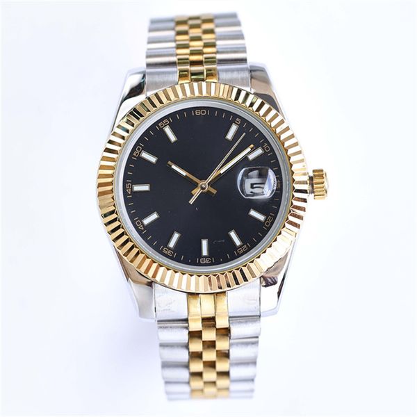 

mens swimming watches automatic mechanical movement couples wristwatches stainless steel business watch super luminous sapphire 41mm glass m, Slivery;brown