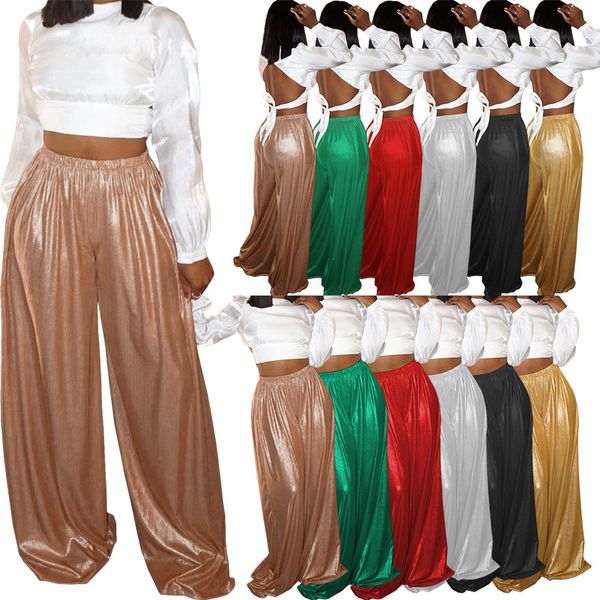 

women's pants & capris 2022 europe and america autumn winter new product fashion casual gold wide leg, Black;white