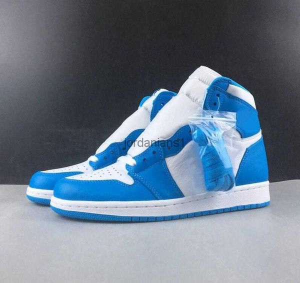 

jumpman 1 high basketball shoes sport sneakers white blue fashion with original box come og north jumpman1shoes