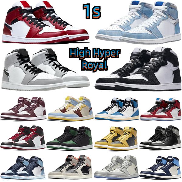 

fashion jumpman 1 low basketball shoes 1s wolf grey patent bred hyper royal bred university blue obsidian dark mocha chicago men women