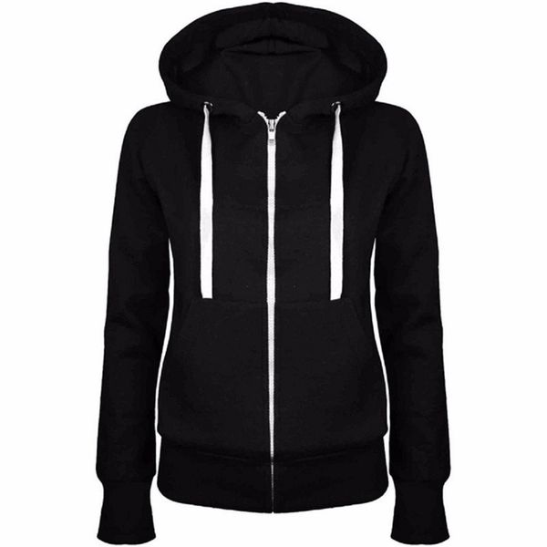 

womens hoodies sweatshirts 2023 solid women sweatshirt hoodies zipper autumn spring fashion casual black hooded sweatshirt long sleeve coat