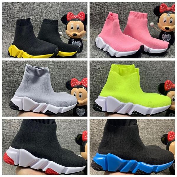 

2022 designer infants sock shoes for boys girls socks child youth basketball trainers teenage light comfortable runnin312t, Black