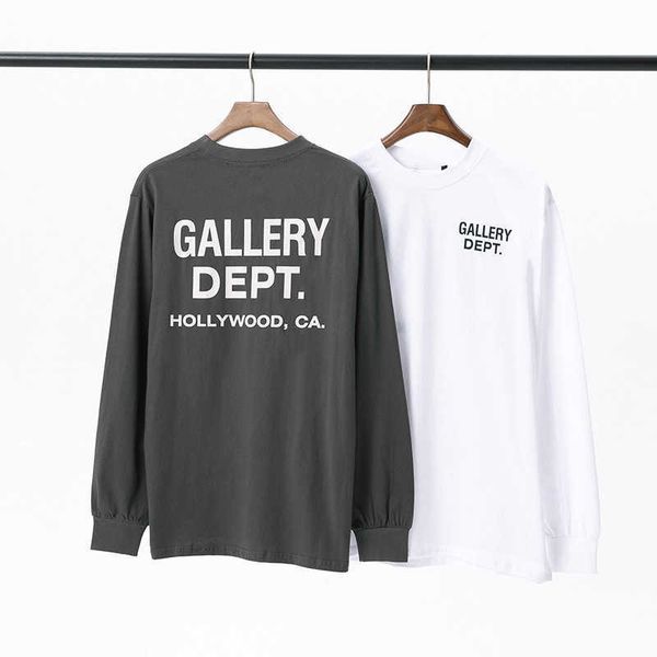

fashion mens galleryes designer hoodies simple letter slogan printed round neck long sleeve t-shirt star lovers, Black