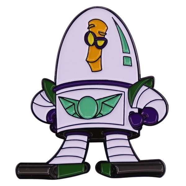 

xxr robot buzzz lighttyear star command enamel lapel pin classic cartoon character badge brooch backpack decoration jewelry, Blue