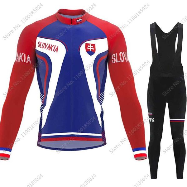 

cycling jersey sets 2022 team slovakia flag cycling jersey set summer clothing suit mens long sleeve mtb bike road pants bib ropa maillot, Black;red
